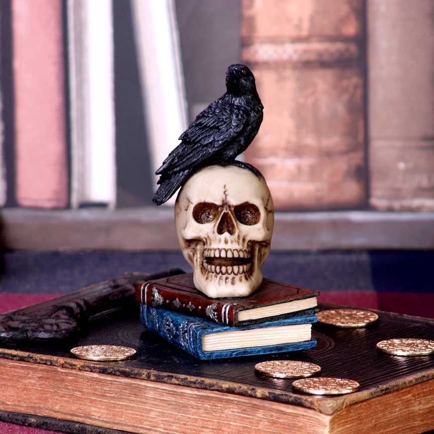 Raven Crow Black Bird Ornament Gothic Edgar Allan Poe Figurine Boxed Gift