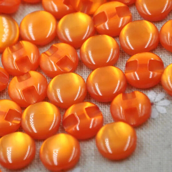 12mm / 1.2cm Buttons - 12 colours - Baby Knitting Clothing Knit Button Flatback - Orange