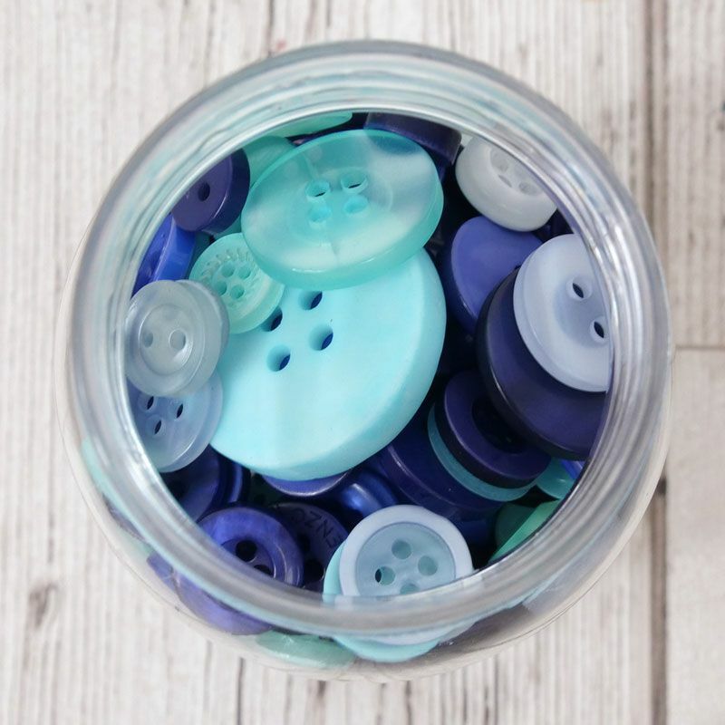 Jar of Buttons Assortment Button Button It! Craft Scrapbook Cardmaking Hunkydory