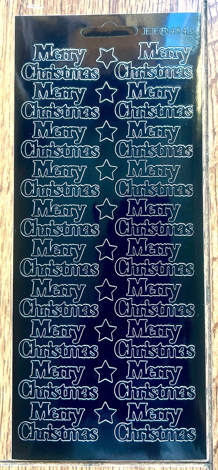Mirror Shine Merry Christmas Peel Off Sticker Card Making Craft Stickers - Black