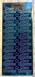 Mirror Shine Merry Christmas Peel Off Sticker Card Making Craft Stickers - Black