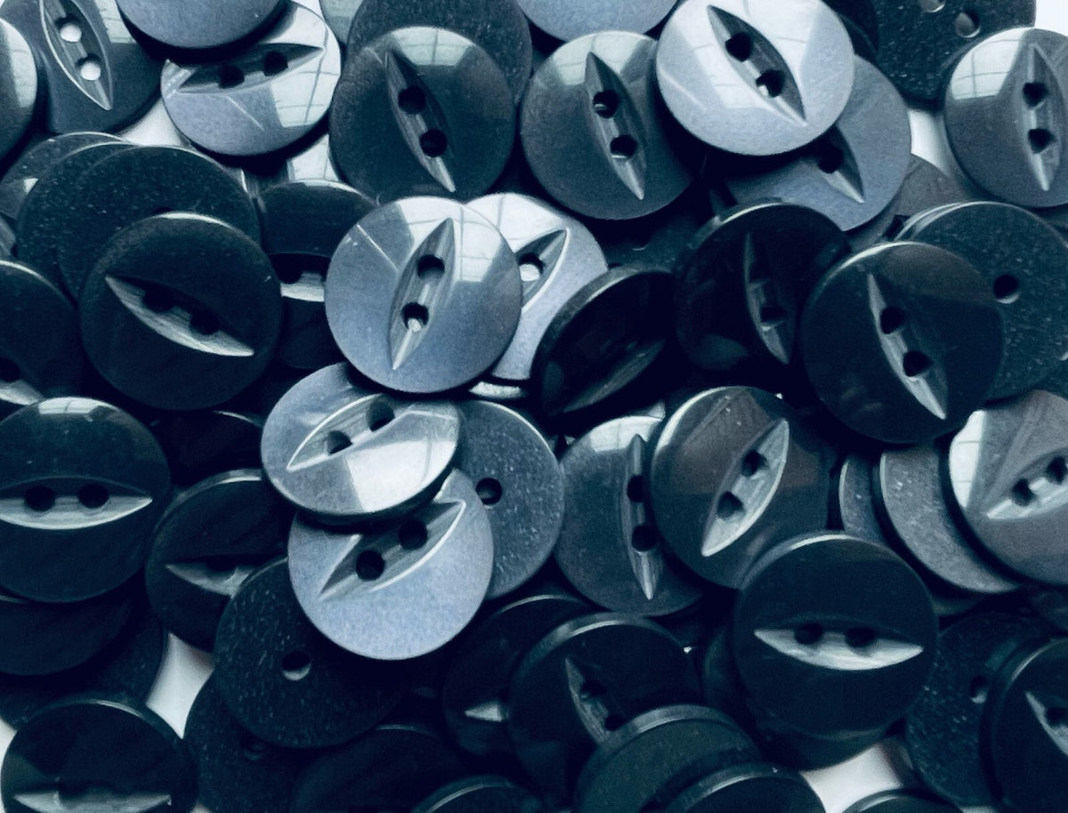 100 x Fish Eye Buttons - 27 Colours 14mm Buttons Baby Buttons - Navy