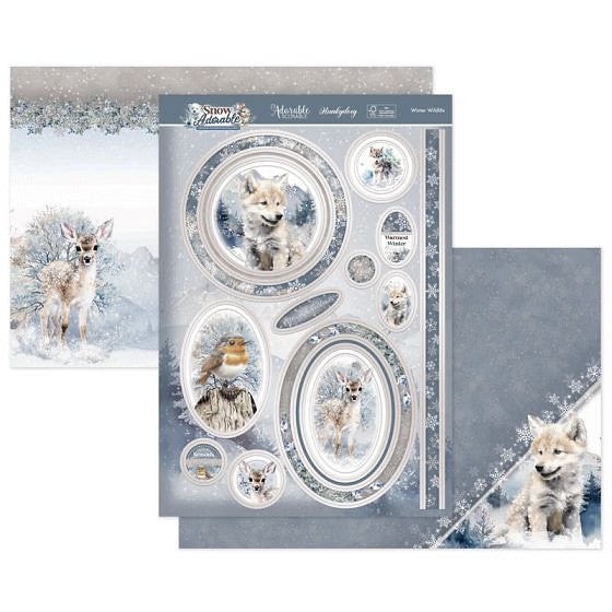 Hunkydory Christmas Card Making Kits Festive Xmas Luxury Topper Set Pack Toppers - Winter Wildlife