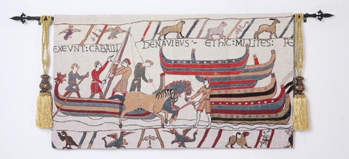 Bayeux Medieval Normandy Invasion England Loom Woven Tapestry 80x140cm #3