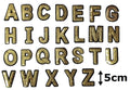 Gold Sequins & Black Letter Patch Iron or Sew on Alphabet Customise Clothing 5cm