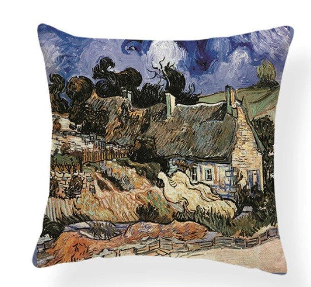 ARTIST VAN GOGH STARRY NIGHT BLOSSOM OIL PAINTING CUSHION COVERS 45x45cm - House