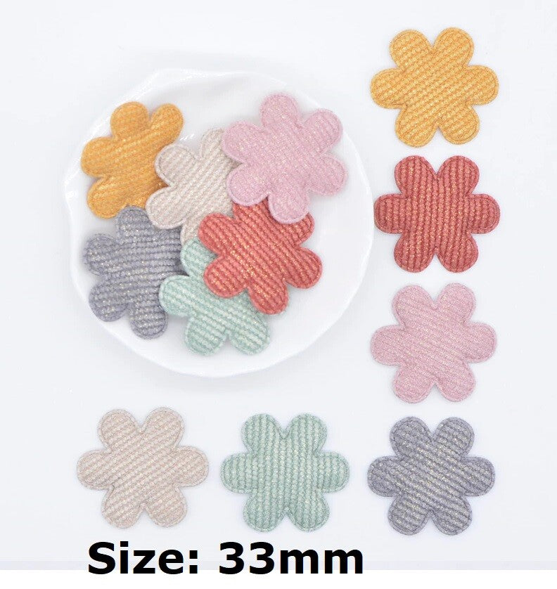 Flower Padded Glitter Patch Applique Customise Sew on Patches Customise Clothing