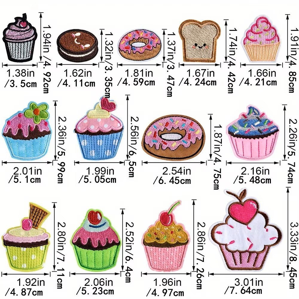 Cupcake Embroidery Patch Cake Patches Iron on / Sew / Glue Embroidered Cakes
