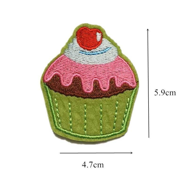 Cupcake Embroidery Patch Cake Patches Iron on / Sew / Glue Embroidered Cakes - 4