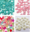 Pearlescent Rose Flower Flat Back Resin Cabochon Scrapbook Craft Card Making 12mm