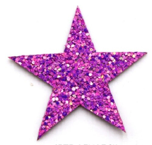 Glitter Star Patch Applique Customise Clothing Costume Patches 4.5cm Diameter - 1
