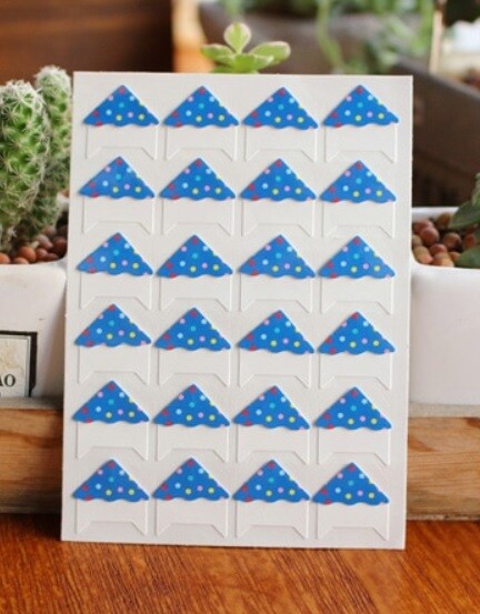 24 Spotty Self Adhesive Photo Album Frame Corner Protector Stickers Scrap Book - Blue