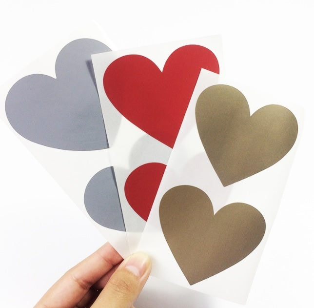 Heart Scratch Sticker Personalised Secret Message Wedding Valentine Stickers