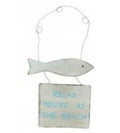 Nautical Wooden Hanging Plaque Sign Home Gift Beach Hut Decoration Gisela Graham - Relax You're at the Beach