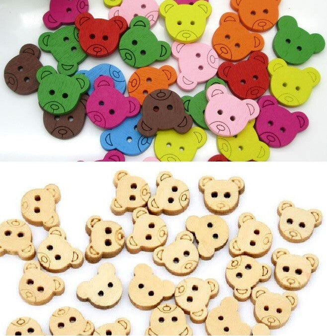 Teddy Bear Buttons Embellishments Scrapbook Craft Customise Clothing Garment