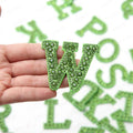 5.5cm 3D Rhinestone Green Patches Letter Alphabet Patch Iron on Letters Words