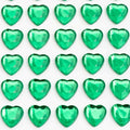 Hearts Sheet Self Adhesive Craft Diamante Rhinestone Heart Stick on Crystals - Emerald