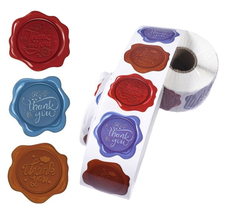 Thank You Labels Stickers Gift Craft Hand Made Seal Label Sticker 3.8cm