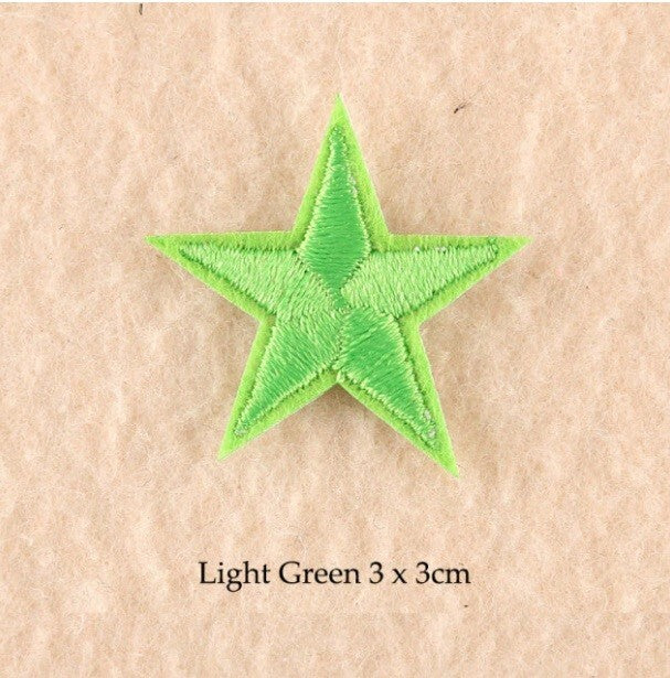 2 Lime Green Star Patches Iron On Sew On Stars Patch Embroidered Applique Badges