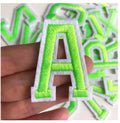 Neon Green Letter Patch Patches Iron or Sew on Alphabet Embroidery Customise