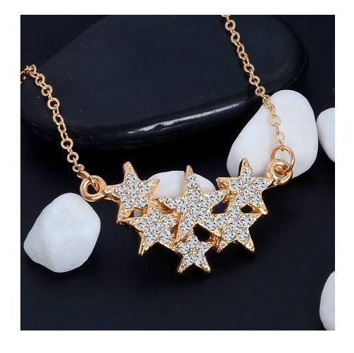 Austrian Crystal Star Celeb Bling Necklace & Earring Set