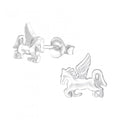 925 Sterling Silver Unicorn Horse Pegasus 8x8mm Stud Earrings & Gift Box #19