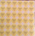 Round Paper Labels 'Thank you' Gift Food Craft Cream Yellow Seal Stickers 3cm