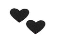 2 Black Heart Patches Iron On Sew On Hearts Patch Embroidered Badges