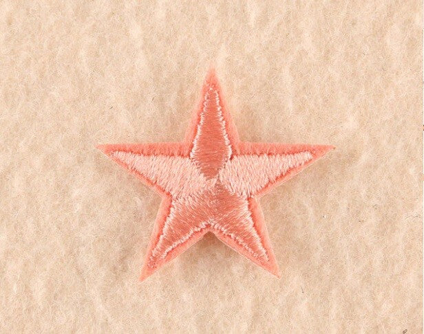 10 x Star Iron On Patch Sew On Star 3cmx3cm Applique Patches - 33 Colours - Peach