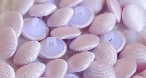 Coloured Buttons Fabric Cloth Covered Button Satin Round Sewing 11mm / 1.1cm - Light Pink