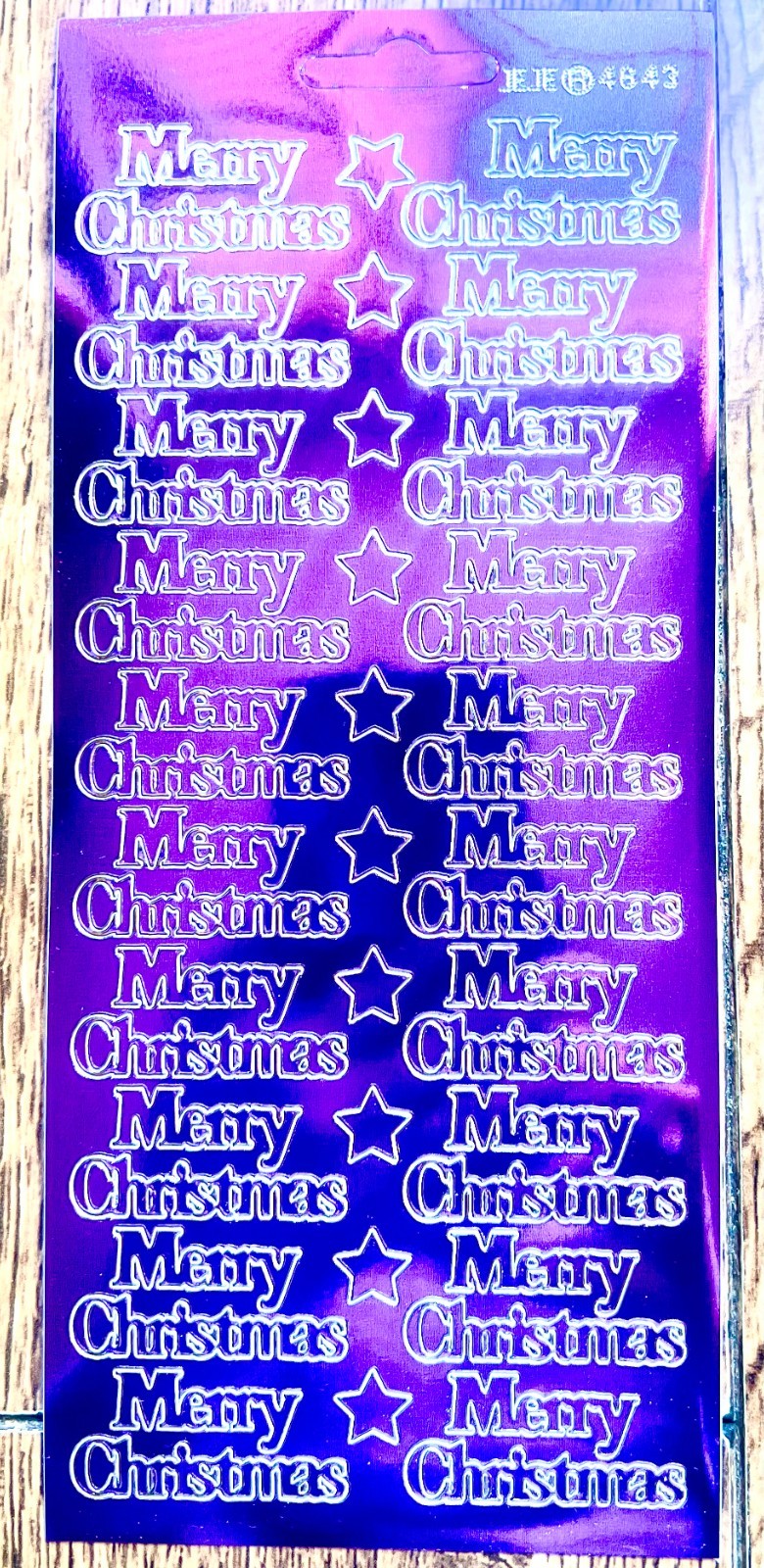 Mirror Shine Merry Christmas Peel Off Sticker Card Making Craft Stickers - Purple
