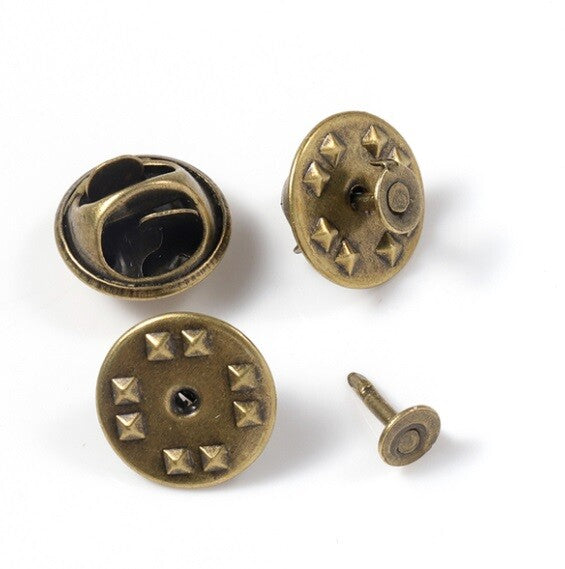 Butterfly Clutch Clips with Stud Pin Badge Backs Lapel Brooch Clasp