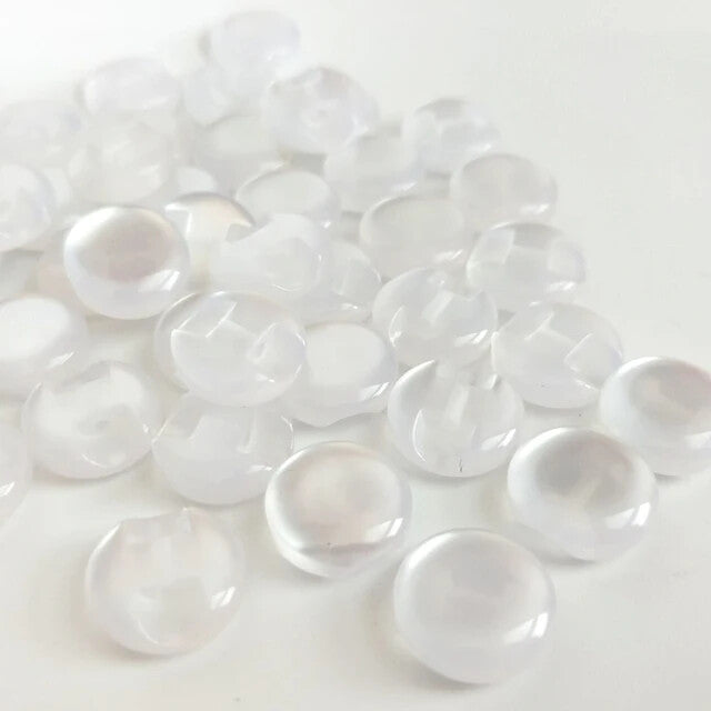 12mm / 1.2cm Buttons - 12 colours - Baby Knitting Clothing Knit Button Flatback - White