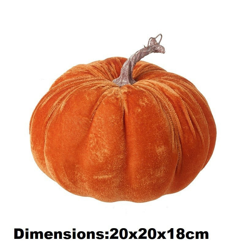 Velvet Pumpkin Halloween Pumpkins Ornament Prop Party Autumn Decoration Craft - 1 Velvet Pumpkin - 20x20x18cm