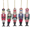 Wood Christmas Tree Decorations Wooden Xmas Baubles Hangers Nordic Rustic - 5 Wooden Nutcracker Soldiers