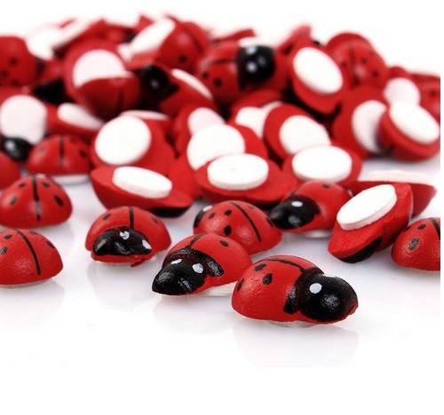 Self Adhesive Stick On Wooden Ladybird Ladybug Insect Decal Craft Decoration