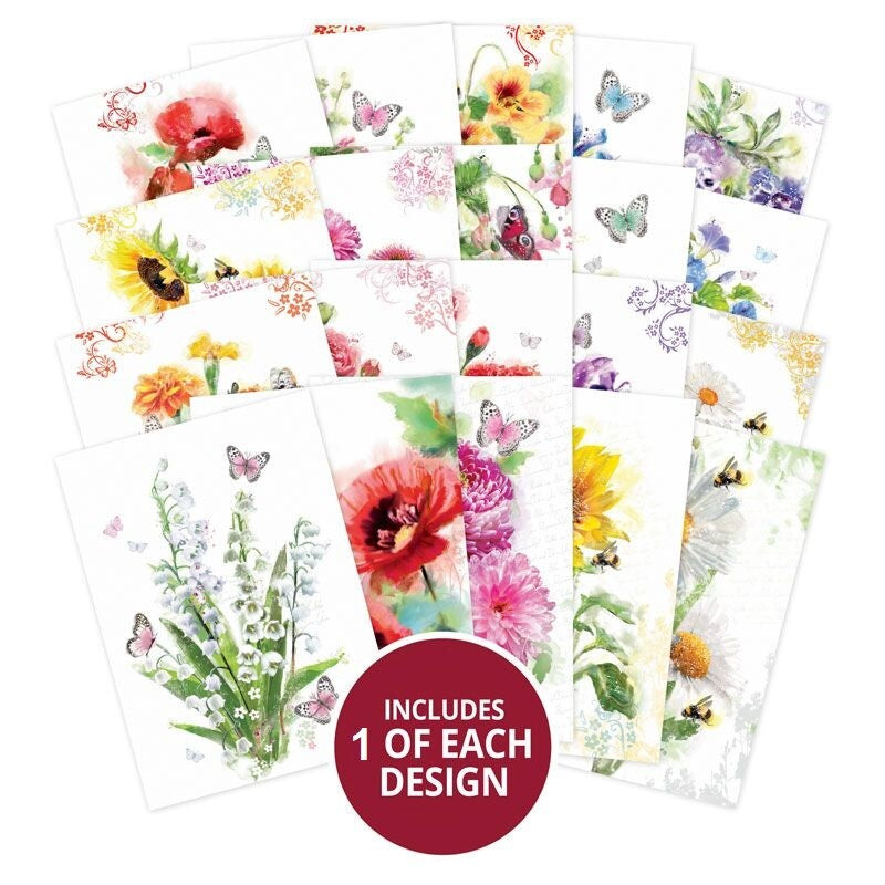 Hunkydory Little Books 20/24/25 Pack - Christmas Birthday Card Making Scrapbook - Rainbow Flowers