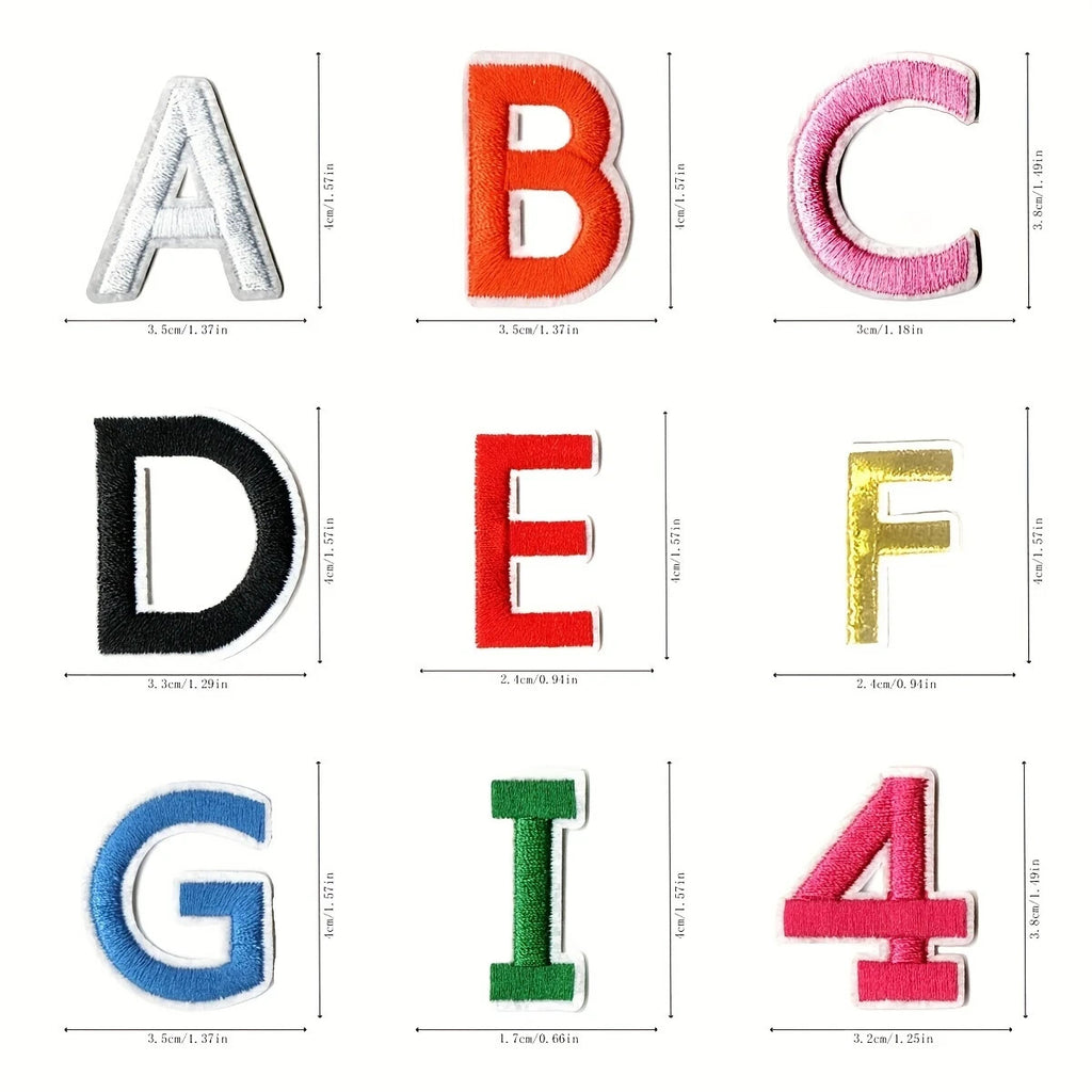 Alphabet Letter Number Embroidered Patches Full Set Iron / Sew / Glue on Patch