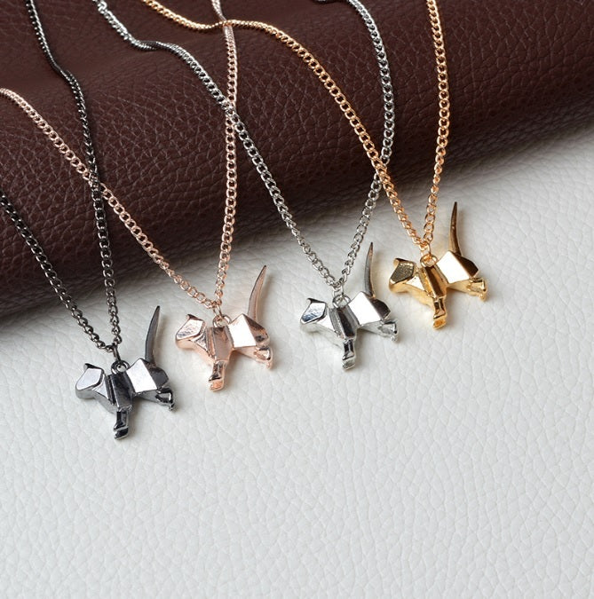 Origami Cat Stylish Necklace Kitsch Gold Rose Silver Black Kawaii Unique