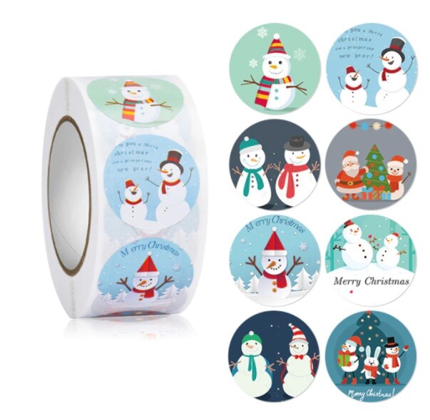 Christmas Stickers Labels Seals Gift Craft Xmas Card Making Festive Label 25mm - Design 3