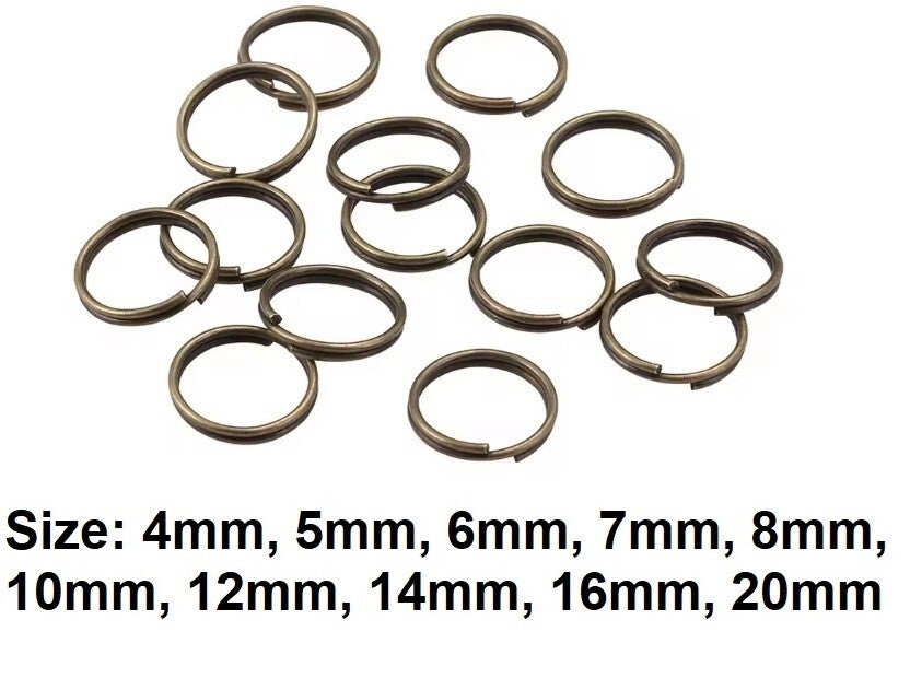 Bronze Keyring Split Rings Key Chain Jewellery Links Various Sizes 4-20mm