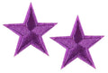 2 Purple Star Patches Iron On Sew On Stars Patch Embroidered Applique Badges