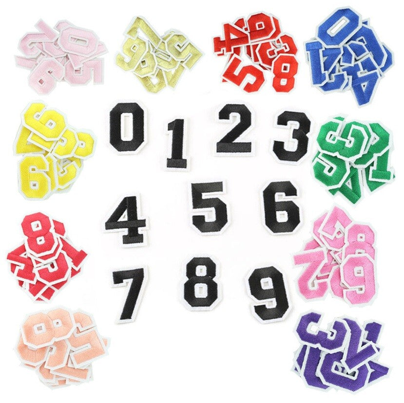 Number Patch Iron or Sew on Numbers Varsity Patches Customise Clothing 5x3cm