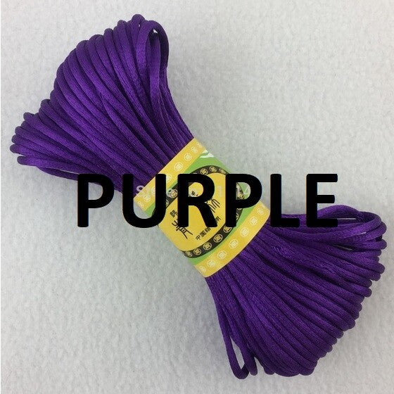 Cord Silky Satin Kumihimo Braiding Rattail Macrame 2mm Thick 5/10/20 Meter - Purple