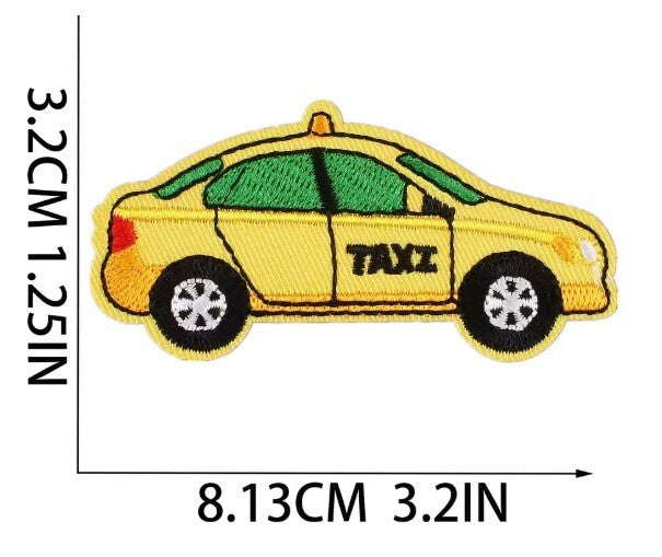 Vehicle Police Ambulance Bus Lorry Patches Iron on / Sew / Glue on Patch - Taxi