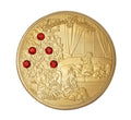 Christmas Seasons Greetings Wishing Coin Gift Stocking Filler Gold or Silver - Gold Coin with Gift Bag