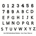 Black Letter Number Patch Iron on Sew on Alphabet Embroidered Letters Patches