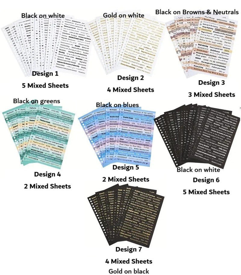 Positive Word Stickers Sentiments Quote Sticker Sheet Quotes Words Sheets