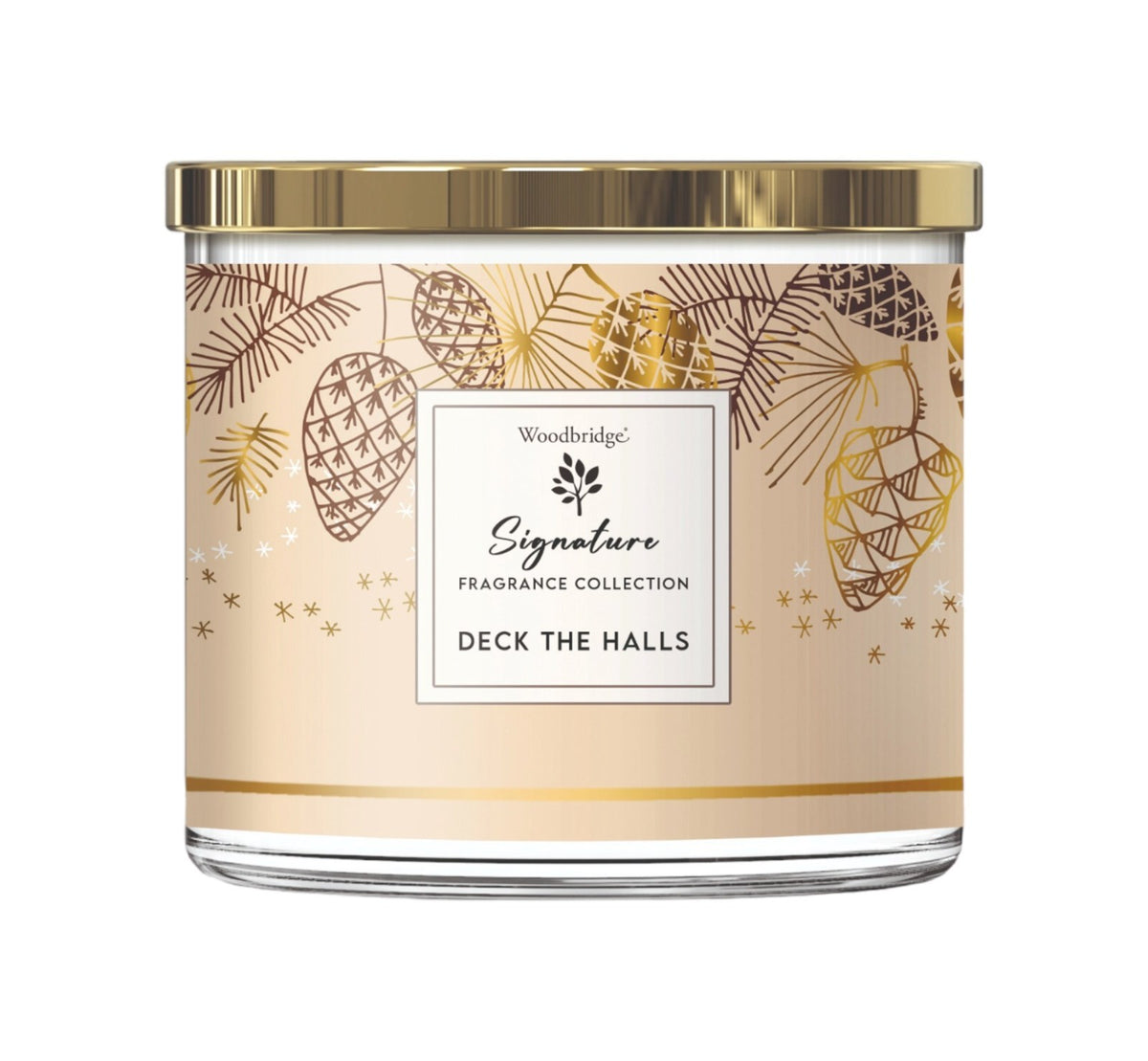 Large Three Wick Fruit Christmas Woodbridge Glass Jar Candle - 38 Hour Burn Time - Deck The Halls (Christmas)