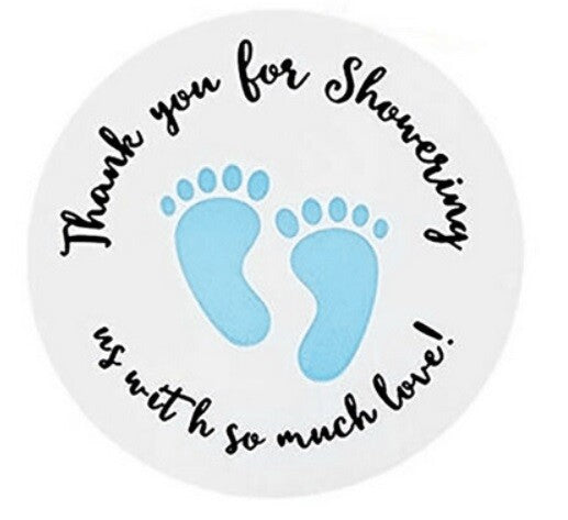 Baby Shower Sticker Boy Girl Gift Present Seal Stickers Labels 2.5cm - Blue